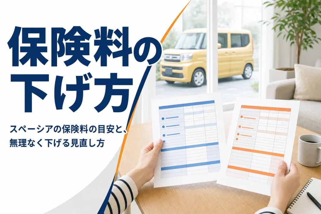 自動車保険の見積書を見くらべている手元