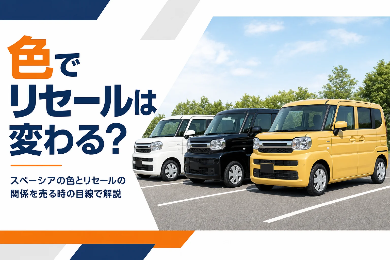 色違いのスペーシアが3台並んだ様子