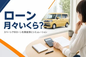 スペーシアのローンの月々を計算する様子