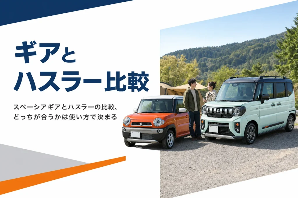 スペーシア ギアとハスラーを並べて比べるイメージ