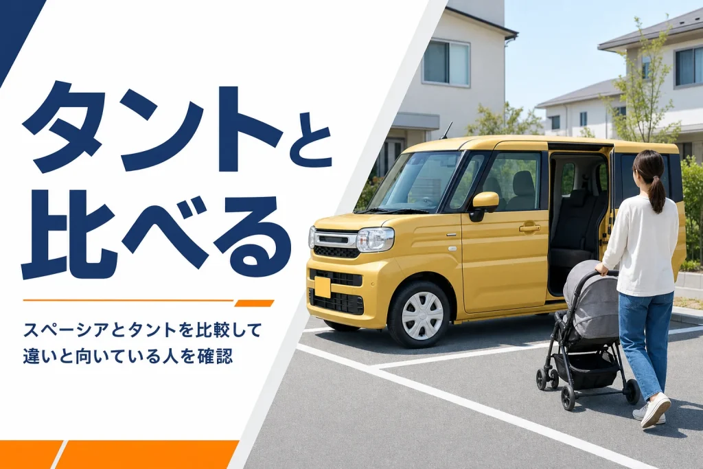 スライドドアを開けた軽ハイトワゴンとベビーカー